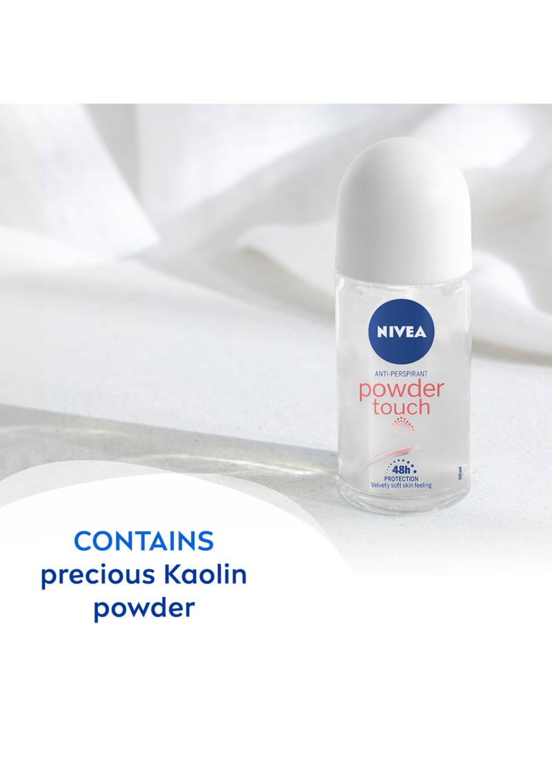 Nivea Powder Touch Antiperspirant For Women, Roll-On 50ml - Image 4