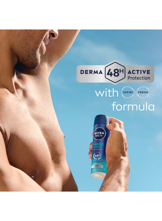 نيفيا مجموعة مزيل عرق ببلية دوارة مين فريش أوشن من عبوتين 150ملليلتر - Image 4