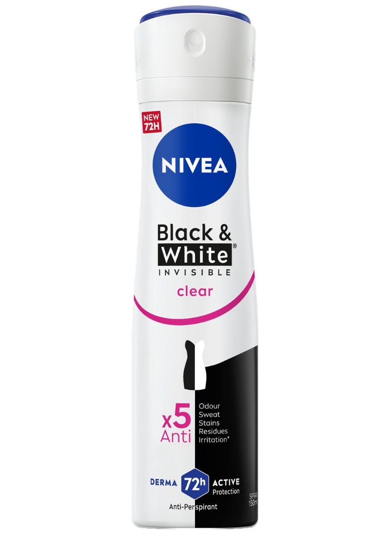 Nivea Black And White Invisible Original Antiperspirant Deodorant For women 150ml Pack of 2  - Image 2