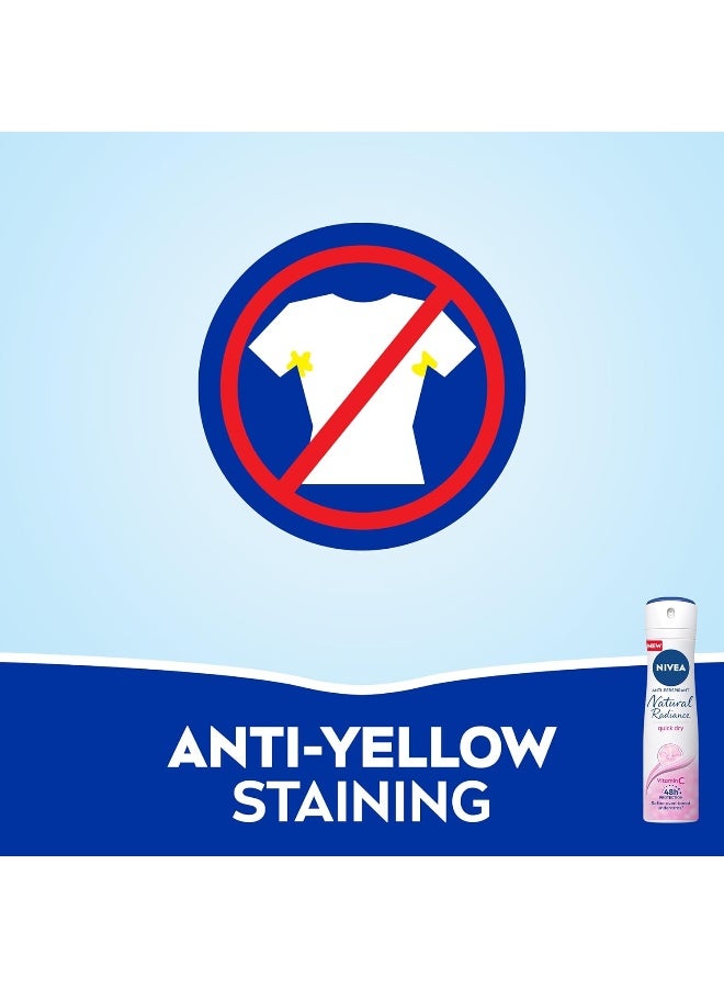 Nivea Natural Radiance Antiperspirant Spray With Vitamin C 150ml Pack Of 2  - Image 4