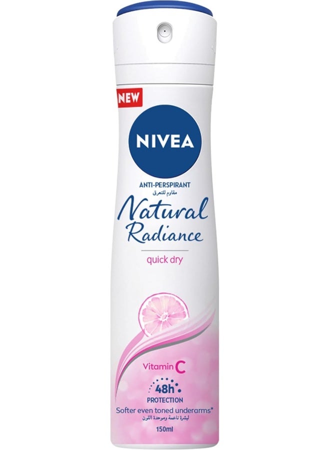 Nivea - Natural Radiance Antiperspirant Spray With Vitamin C 150ml Pack Of 2 - Image 1