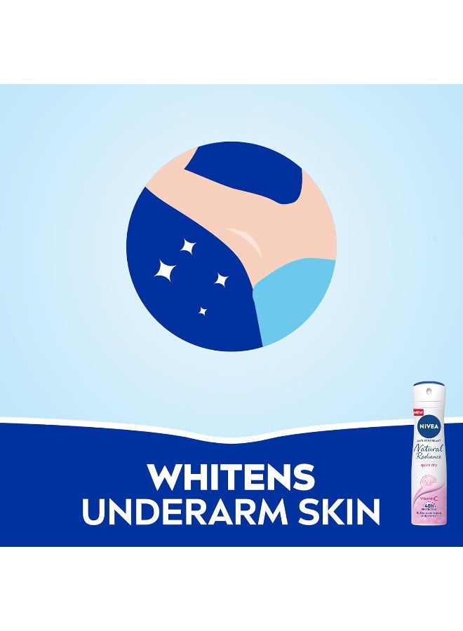 Nivea Natural Radiance Antiperspirant Spray With Vitamin C 150ml Pack Of 2  - Image 5