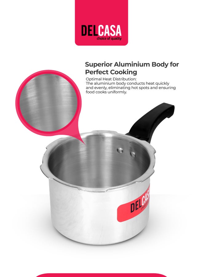 ديلكاسا قدر ضغط مصنوع من الألومنيوم أسود/ فضي 3لترات - Image 4