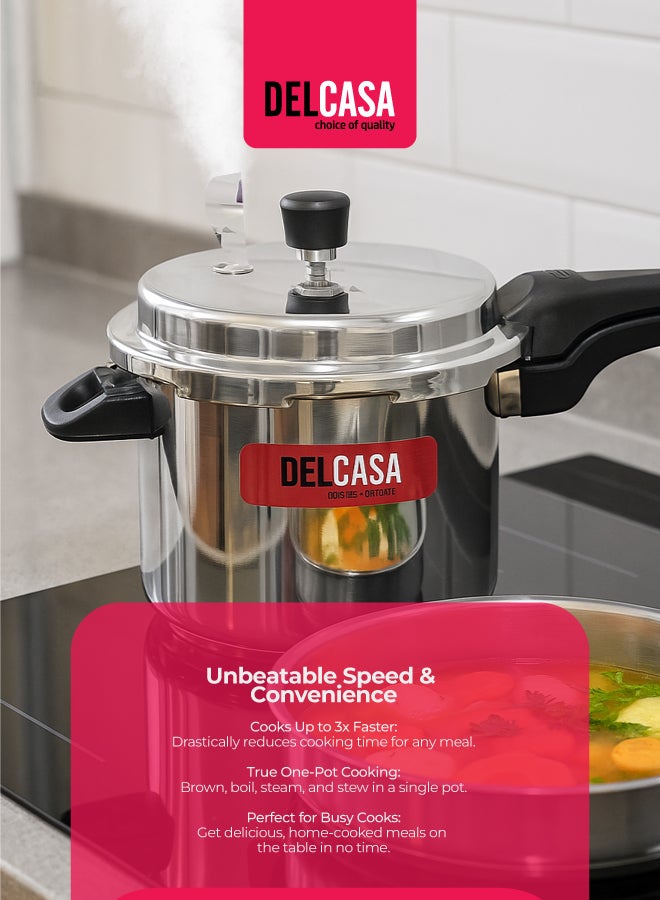 ديلكاسا قدر ضغط مصنوع من الألومنيوم أسود/ فضي 3لترات - Image 2