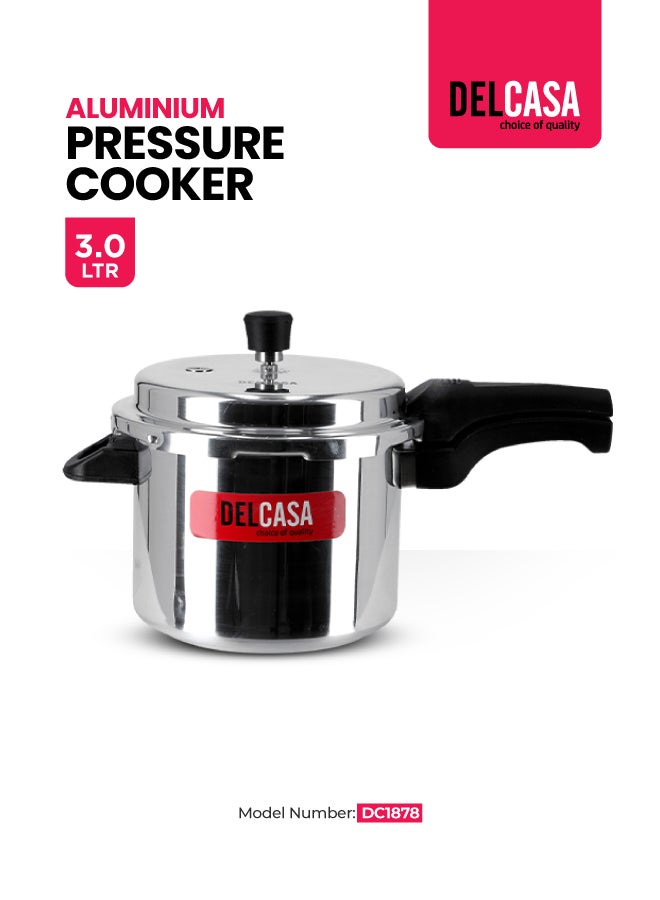 ديلكاسا قدر ضغط مصنوع من الألومنيوم أسود/ فضي 3لترات - Image 1