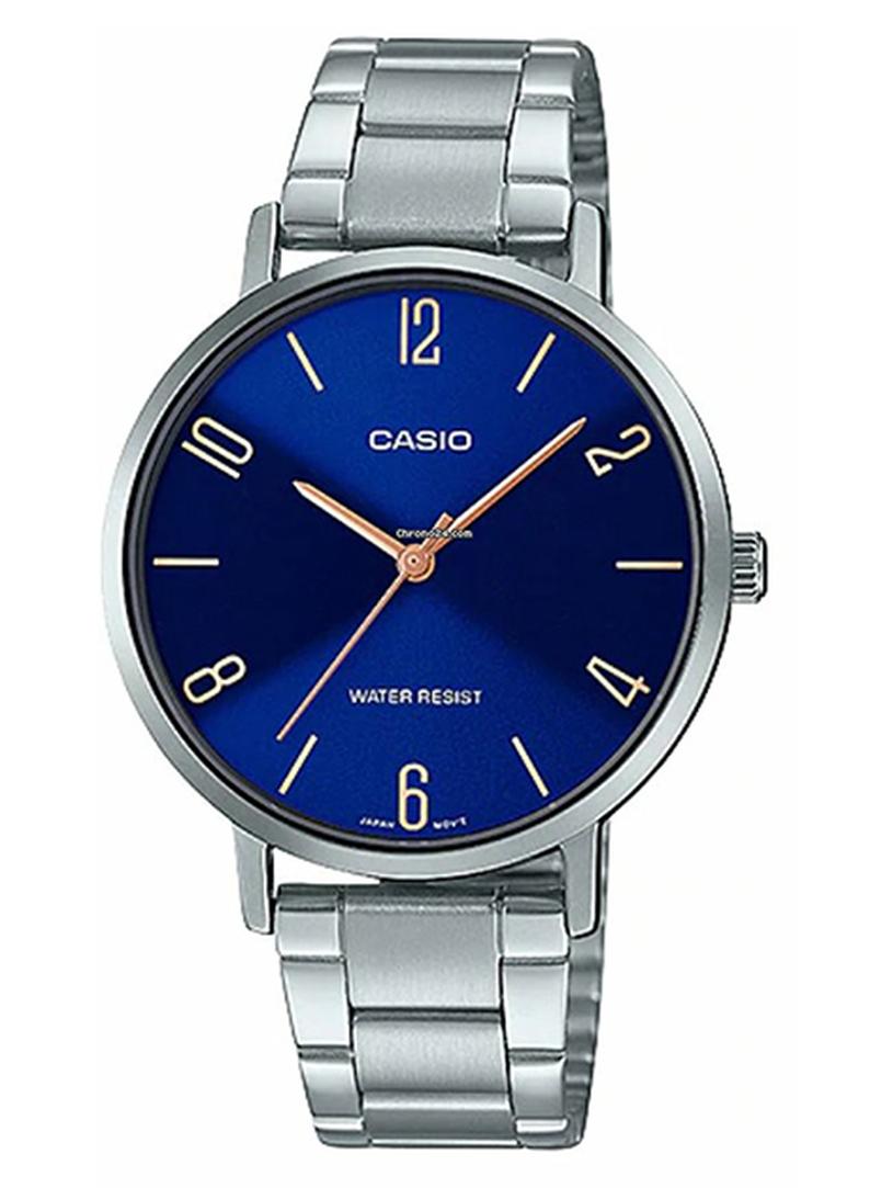 CASIO Women's Stainless Steel Analog Wrist Watch Ltp-vt01d-2b2udf Blue - 34 mm - Silver - Image 1