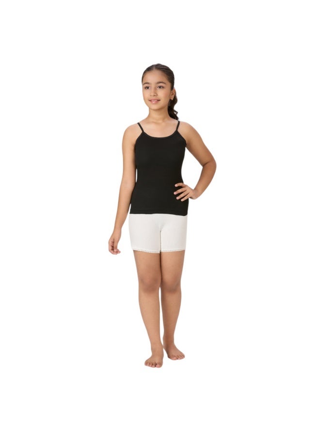 BYC Girls 100% Combed Cotton Skin Friendly Camisole Vest Tank Top - Black (1Pc Pack) Black - Image 2