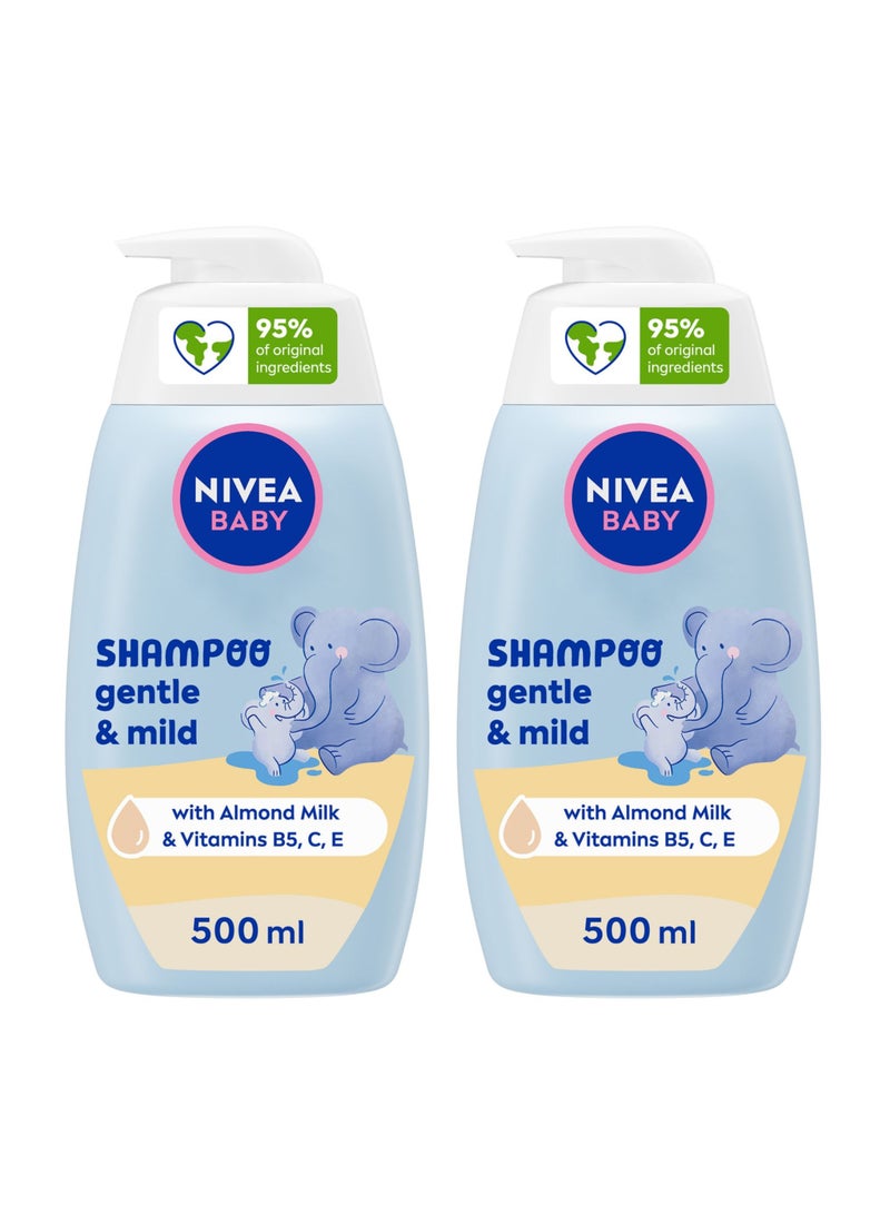 Nivea Baby Shampoo Gentle And Mild 500ml Pack of 2 - Image 1