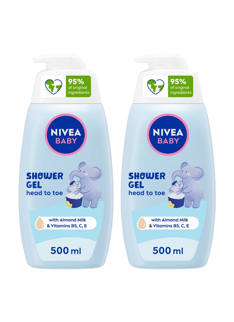 Nivea Pack Of 2 Baby Head To Toe Shampoo And Bath Calendula Extract - Image 1