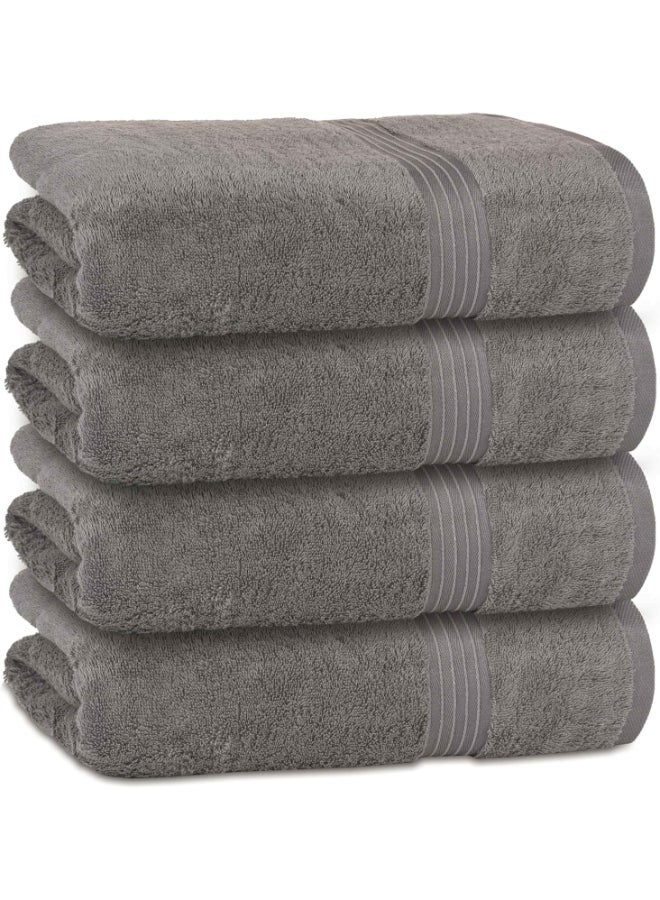 Bliss Casa 4-Piece Bath Towels, 100% Combed Cotton 550 GSM Superior Quality, Quick Dry Highly Absorbent Thick Soft Hotel Towles for Bath And Spa Bathroom Towel Set Grey 70x140cm Grey 70x140cm - Image 1