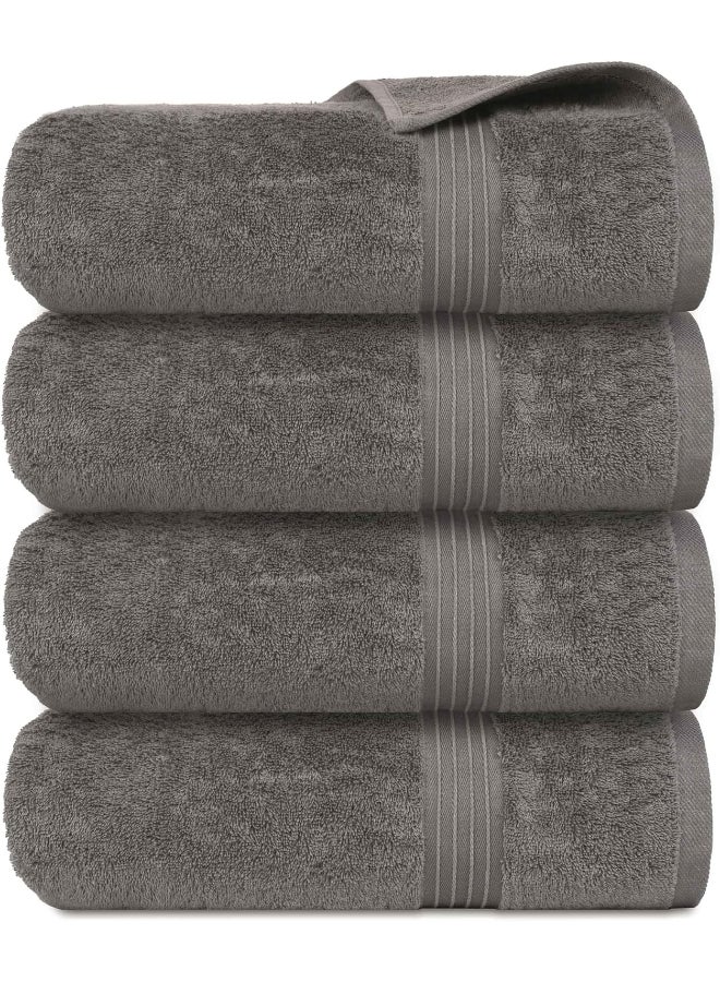Bliss Casa 4-Piece Bath Towels, 100% Combed Cotton 550 GSM Superior Quality, Quick Dry Highly Absorbent Thick Soft Hotel Towles for Bath And Spa Bathroom Towel Set Grey 70x140cm Grey 70x140cm - Image 3