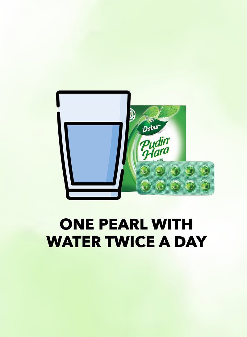 Dabur - Pudin Hara Instant Cooling Relief From Indigestion Stomach Ache Gas And Acidity 20 Pearls Pack Of 5 - Image 1