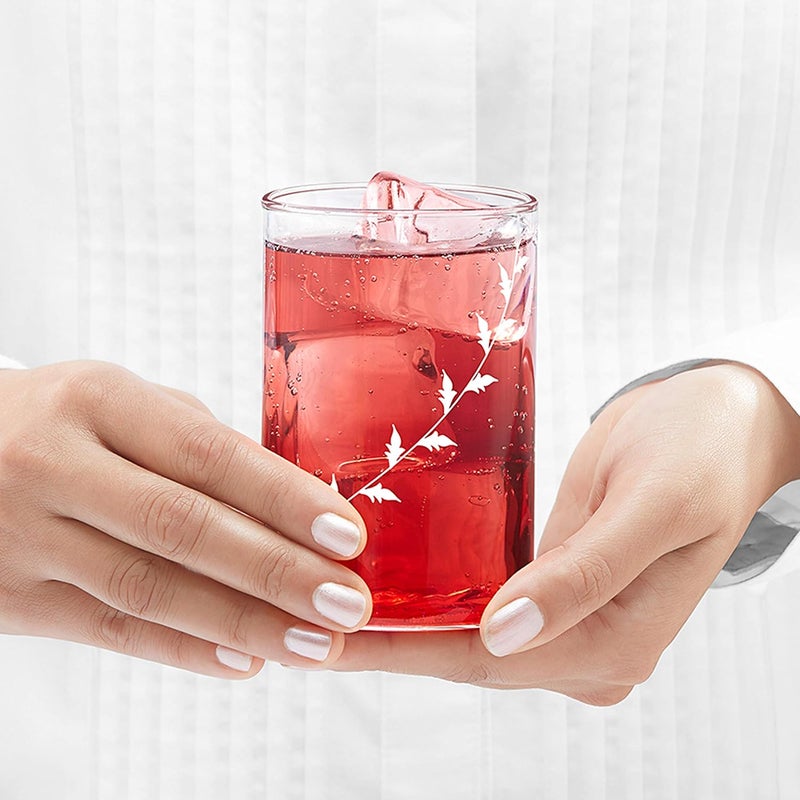 BOROSIL VISION GLASS SET WHITE KRIP MEDIUM 295 ML|CLEAR HIGH BALL|TRANSPARENT|TUMBLER FOR WATER, JUICE, COCKTAIL, MOCKTAIL|6 PC GLASS SET Clear - Image 5