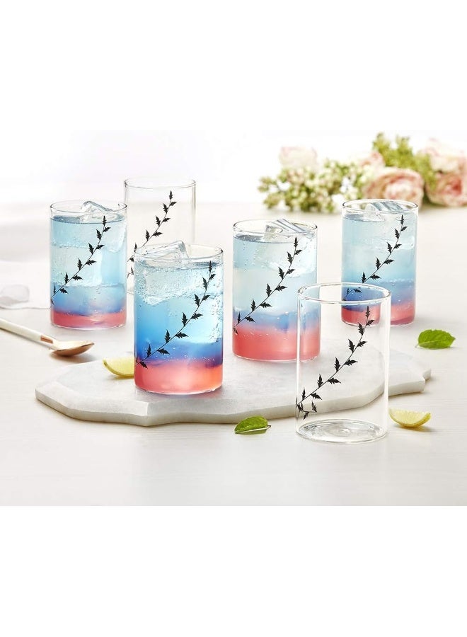 Borosil - Vision Black Krip Medium Glass, 295ml - Pack of 6 Clear - Image 2