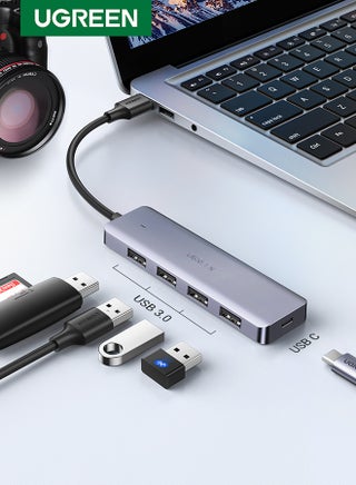 USB Hub 4 Port USB 3.0 Ultra Slim Data Hub USB 3.0 Splitter Aluminum Multiple USB Extension Dock Compatible for MacBook Mac Pro Mini iMac Surface Pro XPS PS5 PC USB Flash Drive Mobile HDD Space Grey - pnsku/N41045833A/45/_/1712142273/543535e3-1f53-4061-9b4b-15fb9486b24f