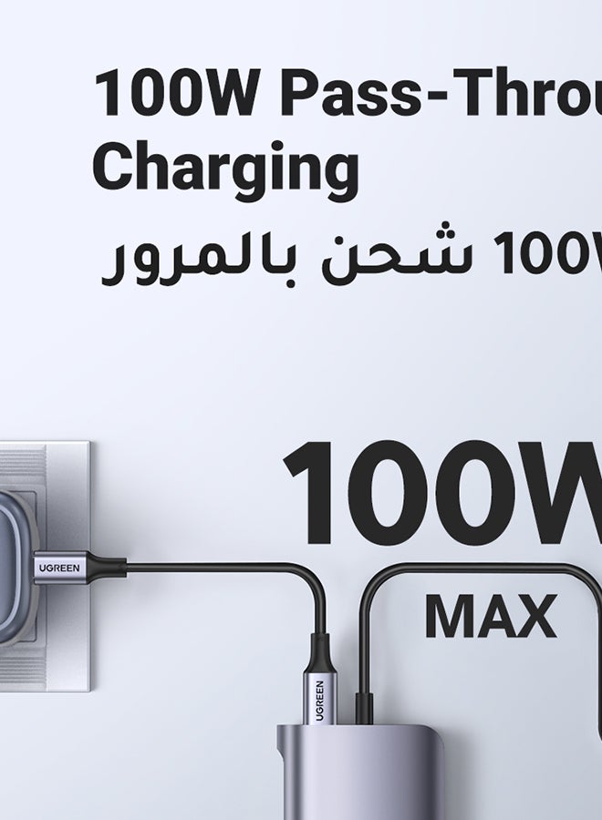 Ugreen - USB C Hub 10 in 1 Type C Hub with Ethernet 4K USB C to HDMI VGA PD Power Delivery 3 USB 3.0 Ports USB C to 3.5mm SD/TF Cards Reader for MacBook Pro/Air iPad Pro Silver - Image 1