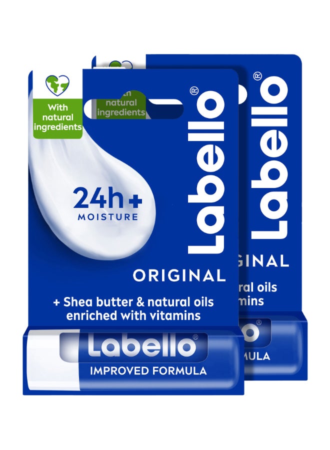 Labello Moisturizing Lip Balm Original With Shea Butter 4.8g  Pack of 2 - Image 1