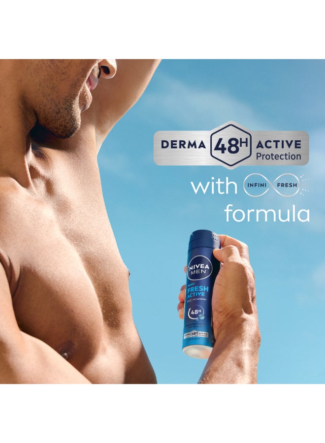 Nivea Pack Of 2 Fresh Active Deodorant Spray 150ml  - Image 5