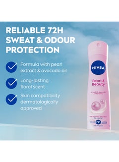 Nivea Pack Of 2 Pearl And Beauty Antiperspirant Spray 150ml  - Image 3
