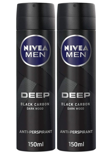 Pack Of 2 Deep Antiperspirant Spray 150ml