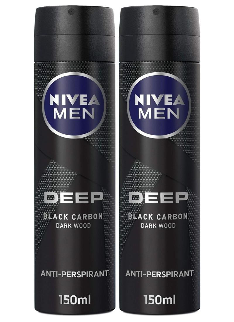 Pack Of 2 Deep Antiperspirant Spray 150ml