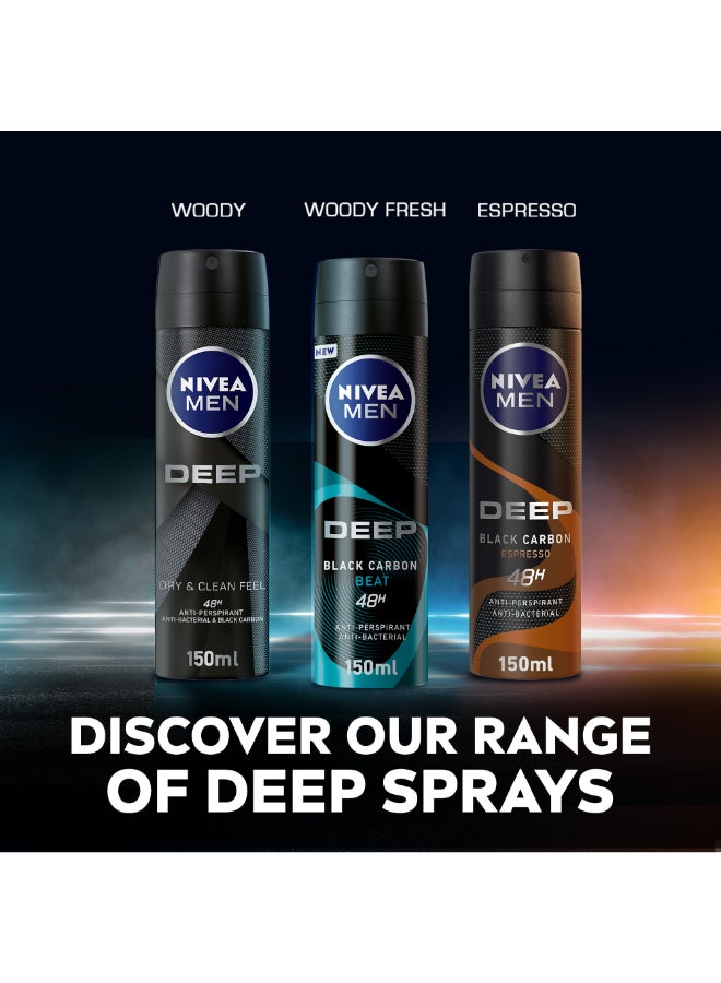 Pack Of 2 Deep Antiperspirant Spray 150ml