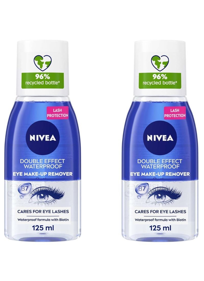 Nivea - Double Effect Eye Makeup Remover Sensitive Lashes Protection 125ml Pack of 2 - Image 1