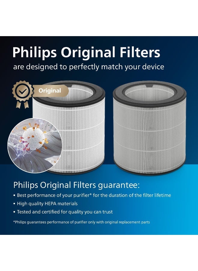 فلتر Hepa Nano Protect بديل أصلي FY0194/30 - يصل عمره إلى 12 شهرًا، يتناسب مع أجهزة تنقية الهواء AC0819 وAC0820 FY0194/30 أبيض/ أسود