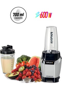 Personal Blender Smoothie Maker  With  &  Tritan Smoothie2Go Bottle and Lid, Ice Crush Function 700 ml 600 W BSP70.180SI Silver