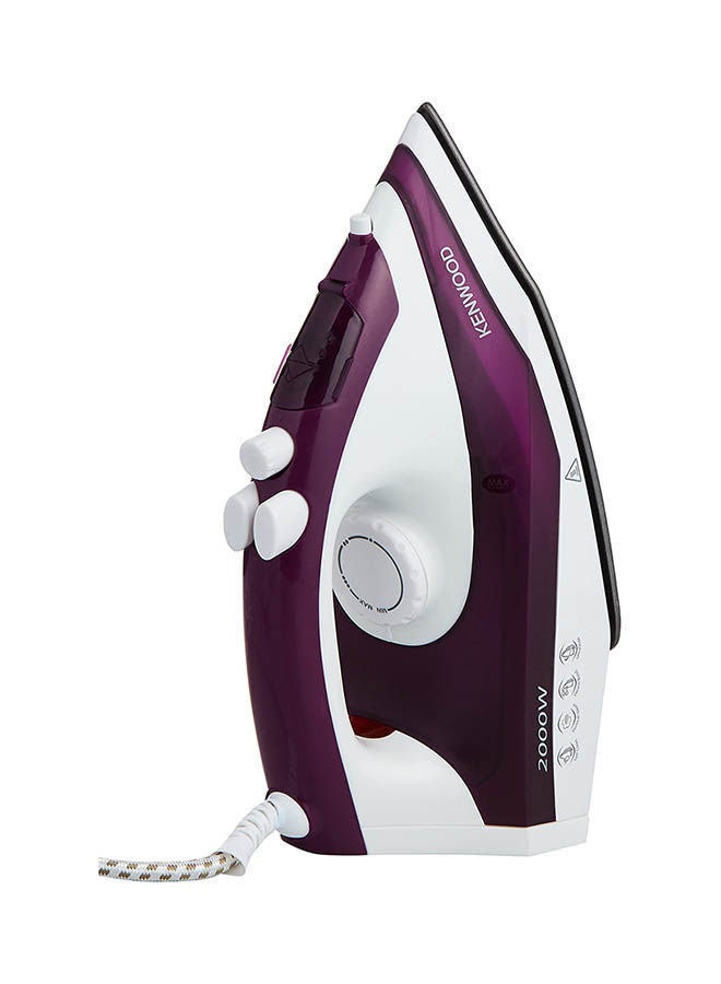 KENWOOD Steam iron, Non Stick Soleplate, Self Clean Function, Water Spray, 120G Steam Shot, 250 ml 2000 W STP40.000WP Purple/White - Image 4