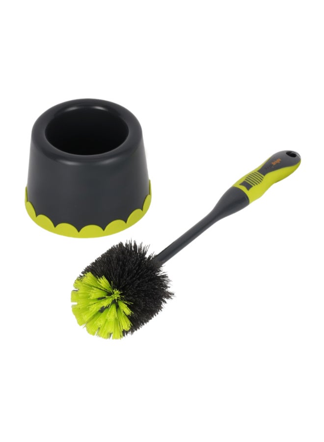 Royalford Toilet Brush Premium Quality Cleaning Accessories Multi Color Elegant Design Gripped Handle Convenient To Use 14X14X38 Cm Navy Blue/Green 38cm  - Image 4