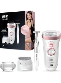 BRAUN Silk-Epil 9 SensoSmart Wet and Dry Epilator 3-in-1 Trimmer Rose Gold/White/silver  - Image 3