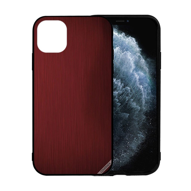 Covernex Apple iPhone 12 Pro Protective Case Cover Printed Featuring Dark Red Line Shades Pattern DESIGN_1572 - Image 2