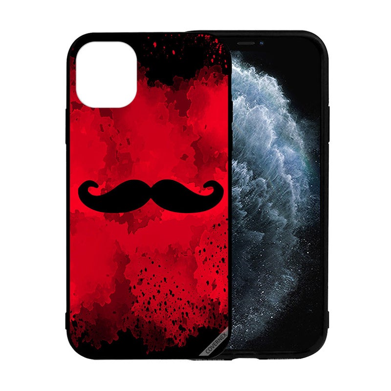 Covernex Apple iPhone 12 Pro Max Protective Case Cover Printed Featuring Coustache Red BG DESIGN_0198 - Image 2