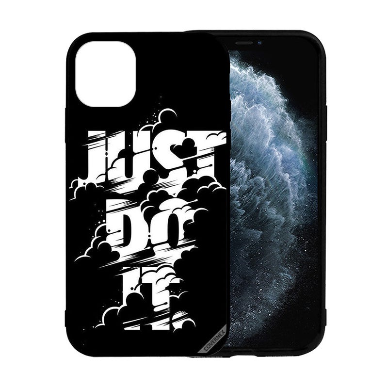 كوفرنيكس غطاء حماية مزين بطبعة لهاتف أبل آيفون 12 برو أسود/ أبيض - Image 2