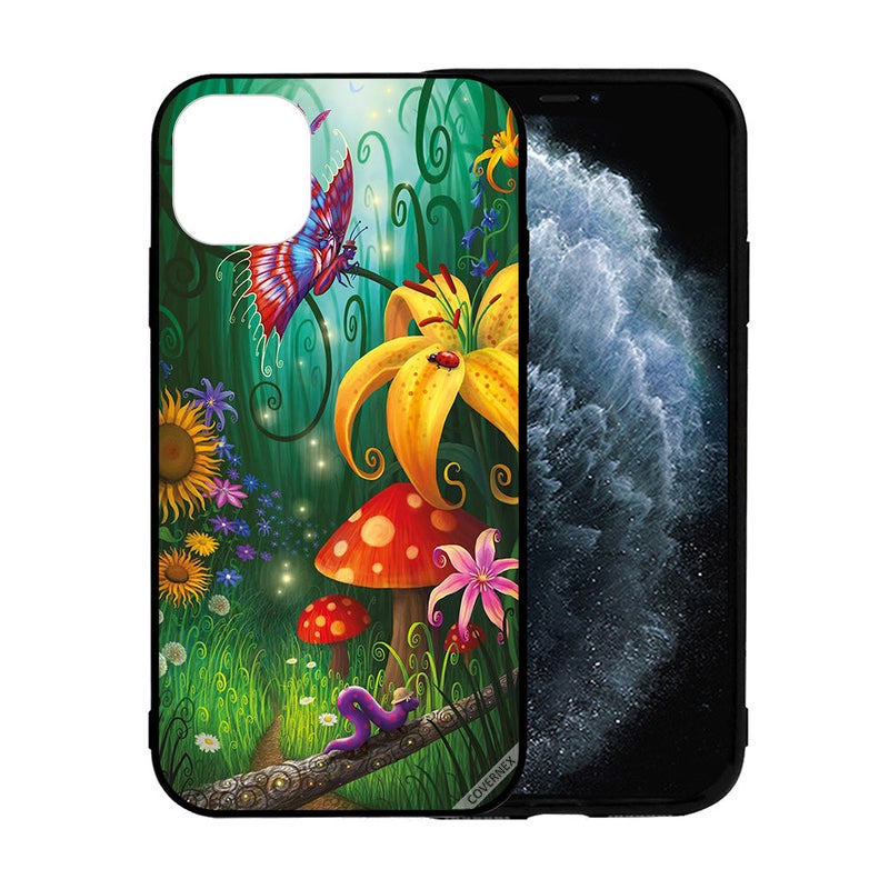 Covernex Apple iPhone 12 Pro Max Protective Case Cover Printed Featuring Cute Insects in Garden Of Flowers DESIGN_0615 - Image 2