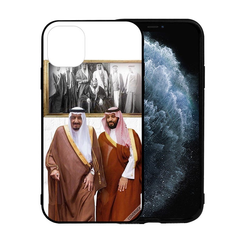 Covernex Apple iPhone 12 Pro Max Protective Case Cover Printed Featuring King Salman & MBS Talking While Walking DESIGN_1244 - Image 2