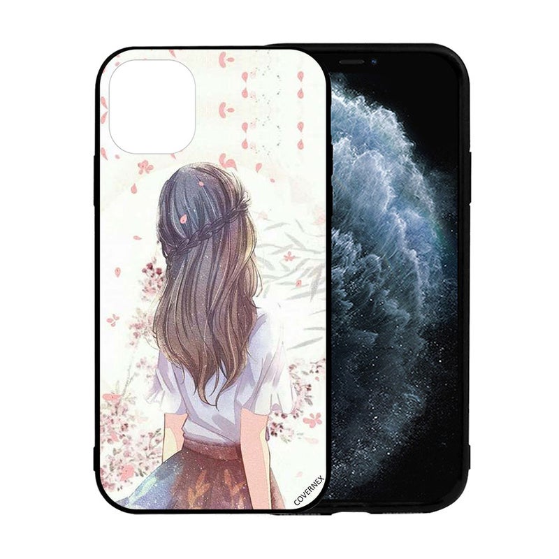 Covernex Apple iPhone 12 Pro Max Protective Case Cover Printed Featuring Cute Girl in Deep Thinking DESIGN_0835 - Image 2