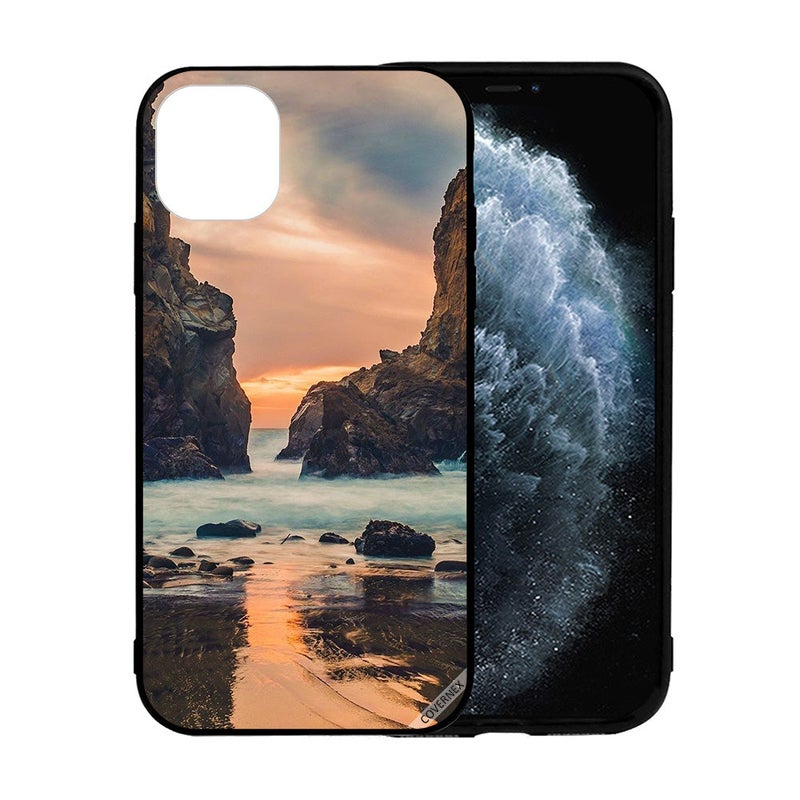 Covernex Apple iPhone 12 Pro Max Protective Case Cover Printed Featuring Morning View Of Sea In Hills DESIGN_1632 - Image 2