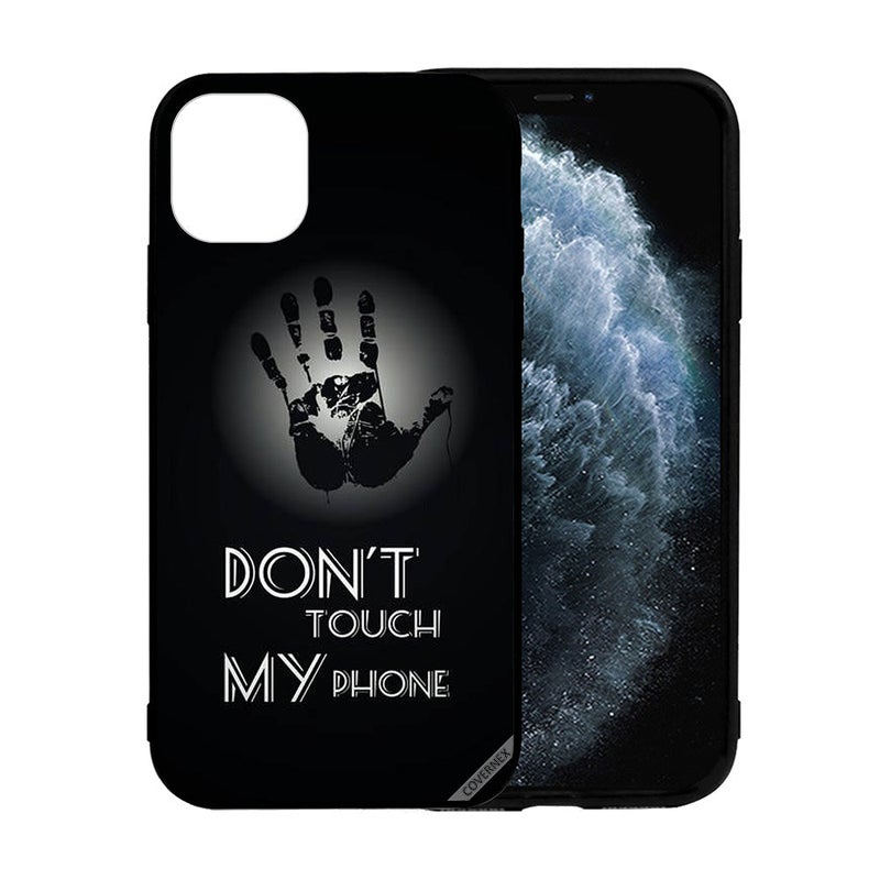 كوفرنيكس غطاء حماية خلفي واقي لهاتف آيفون 12 برو ماكس غطاء واقي للهاتف مطبوع بعبارة "Don't Touch My Phone" - Image 2