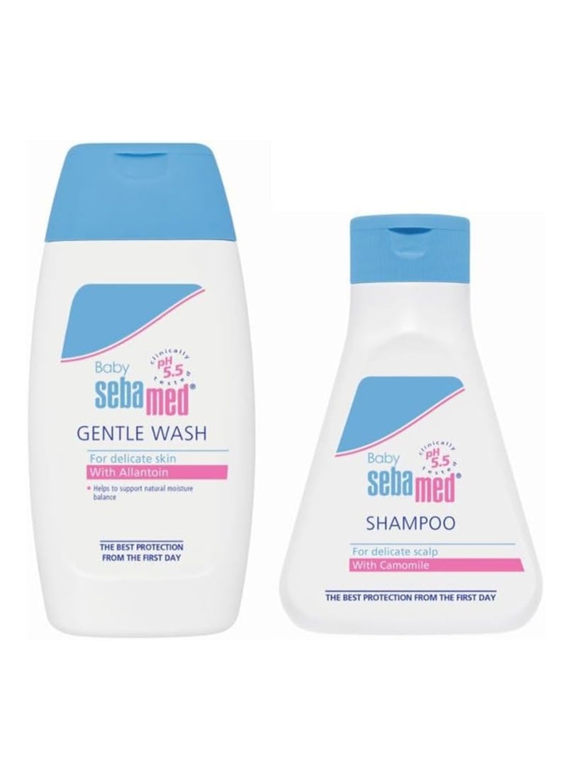 سيباميد مجموعة غسول لطيف وشامبو لبشرة الأطفال الرقيقة وفروة الرأس 200 مل + 150 مل من قطعتين - Image 2