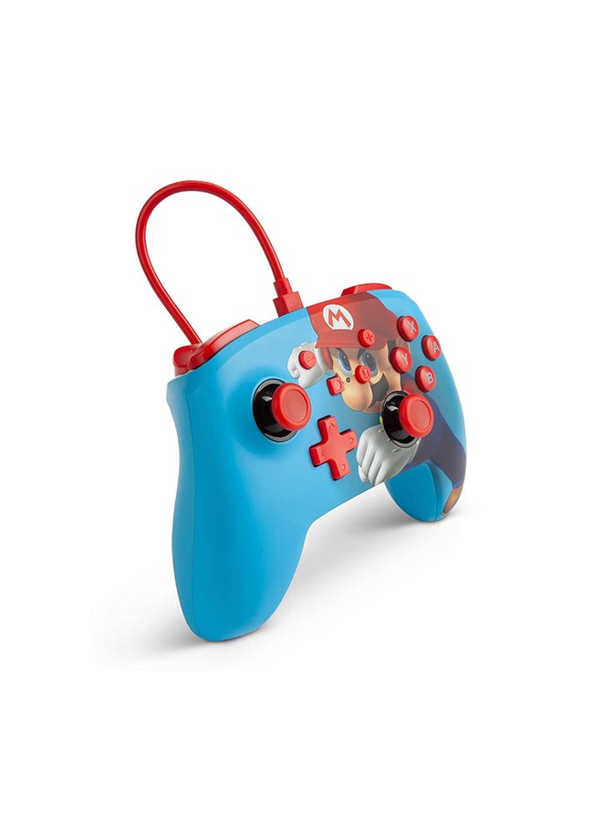 PowerA Enhanced Wired Gaming Controller for Nintendo Switch, Super Mario Bros, Mario Punch, Blue
