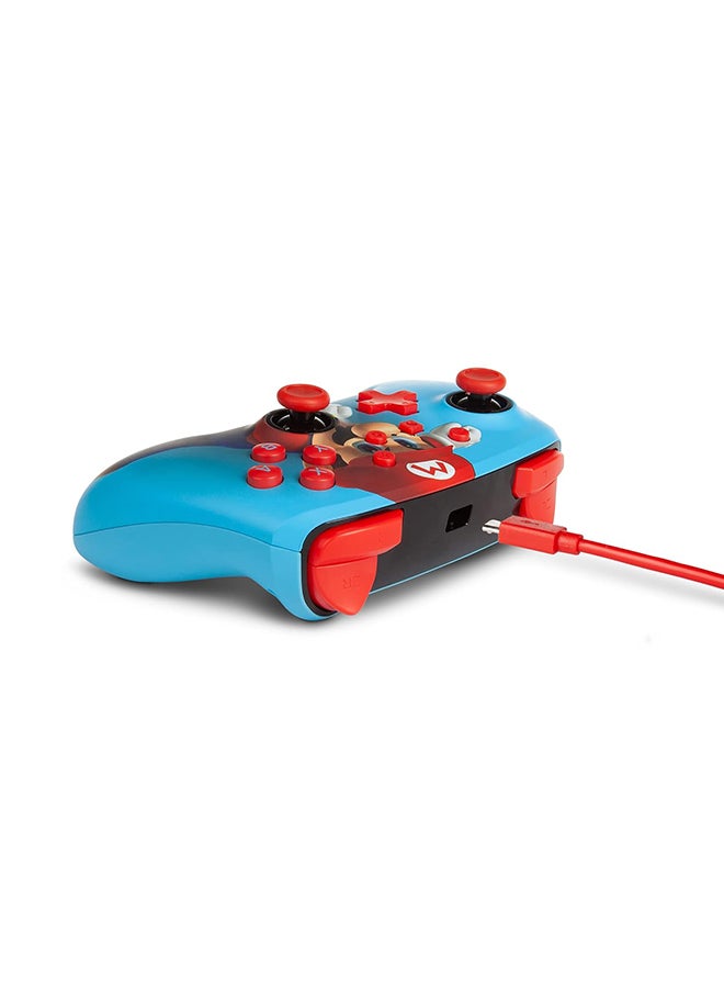 PowerA Enhanced Wired Gaming Controller for Nintendo Switch, Super Mario Bros, Mario Punch, Blue