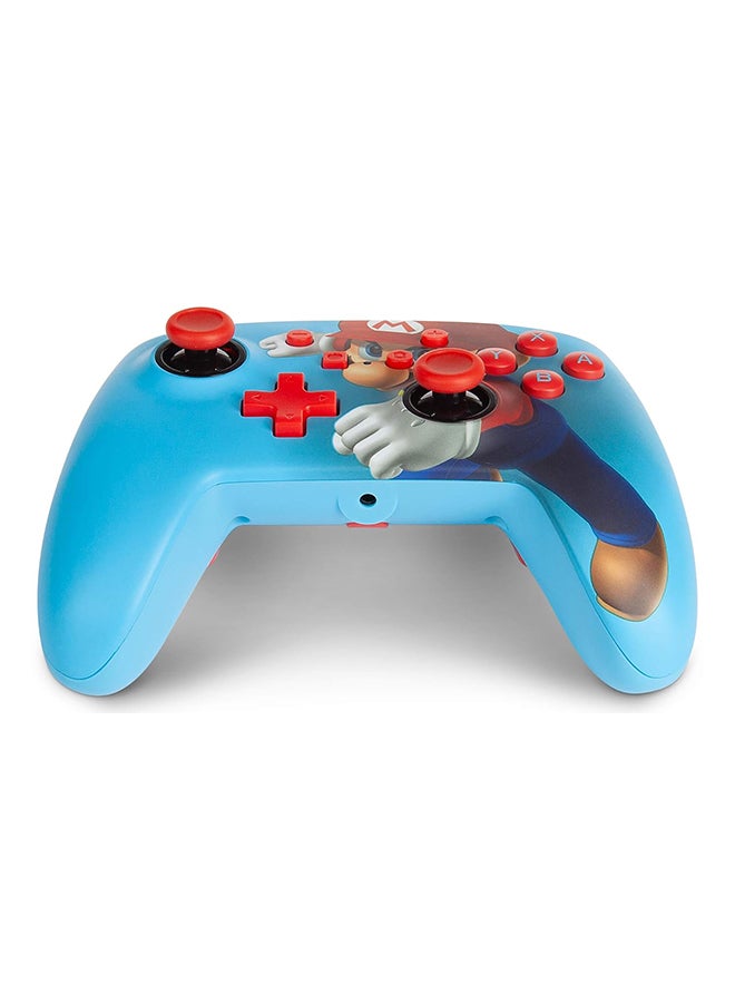 PowerA Enhanced Wired Gaming Controller for Nintendo Switch, Super Mario Bros, Mario Punch, Blue
