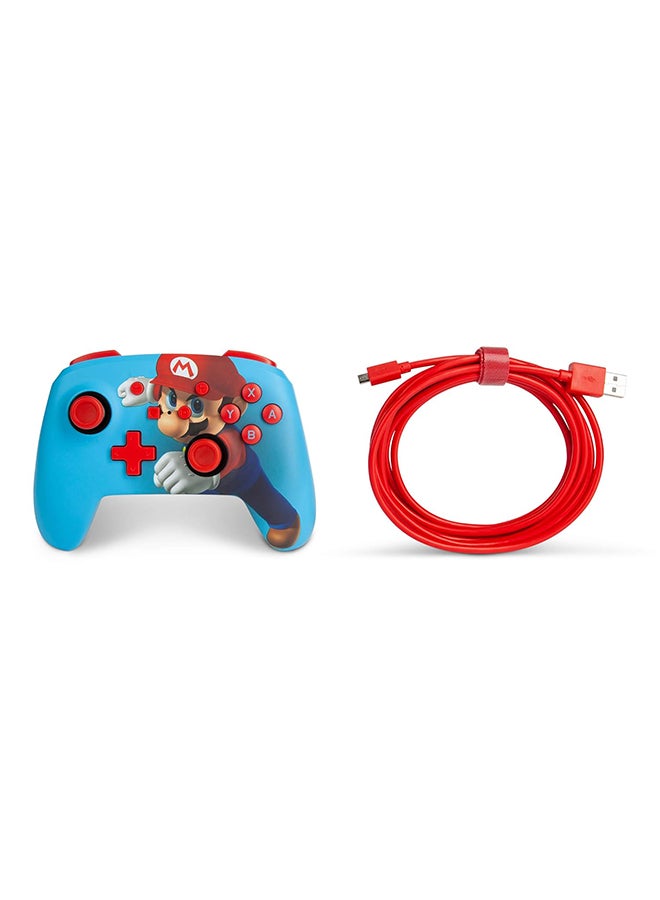 PowerA Enhanced Wired Gaming Controller for Nintendo Switch, Super Mario Bros, Mario Punch, Blue