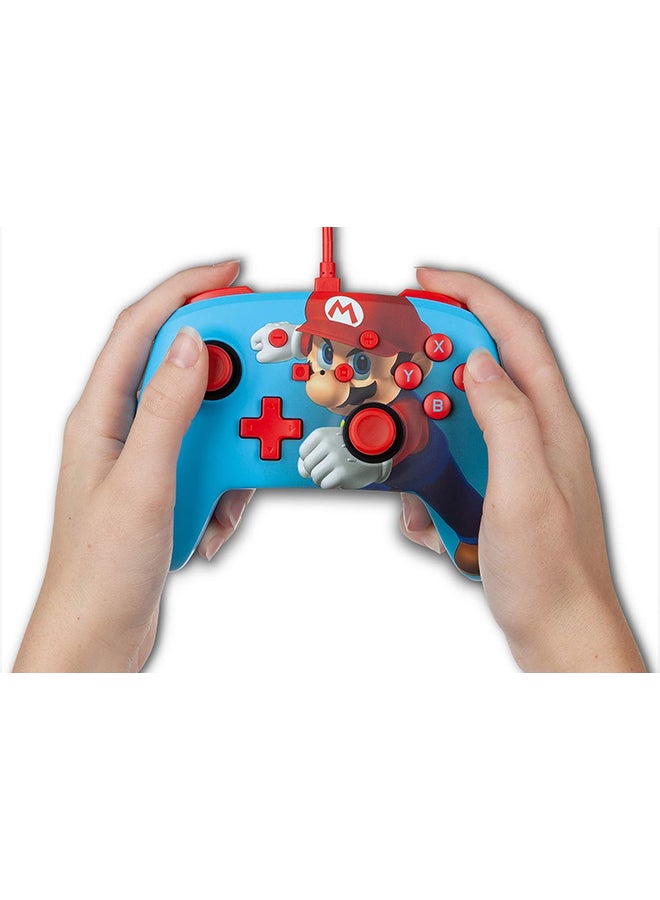 PowerA Enhanced Wired Gaming Controller for Nintendo Switch, Super Mario Bros, Mario Punch, Blue