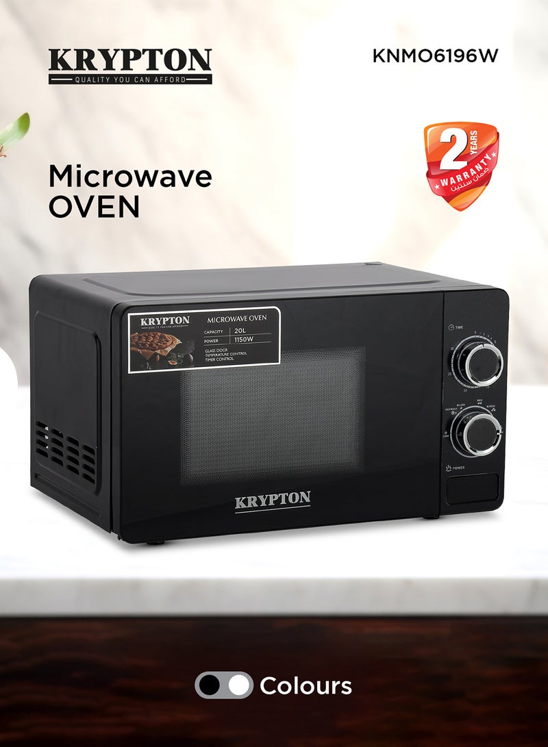 كريبتون - فرن ميكروويف مزود بعدد 5 مستويات للطاقة ومؤقت لمدة 30 دقيقة 20 L 700 W KNMO6196 أبيض - Image 1