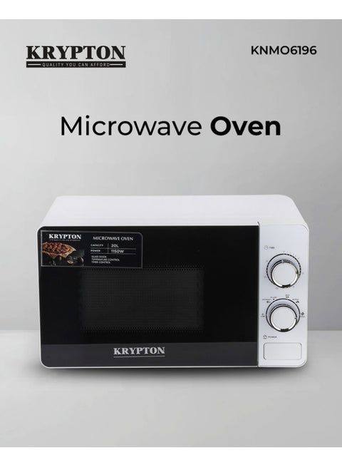 Electric Microwave Oven With 5 Power Levels | 30 Minute Timer with Cooking End Signal | 20 L 700 W KNMO6196 White