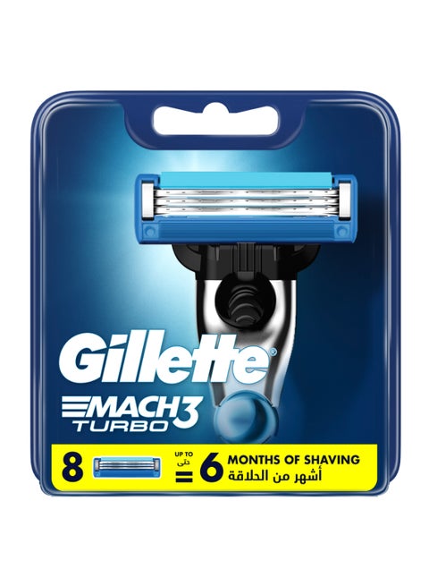 Mach3 Turbo Men's Razor Blade Refills, 8 Count