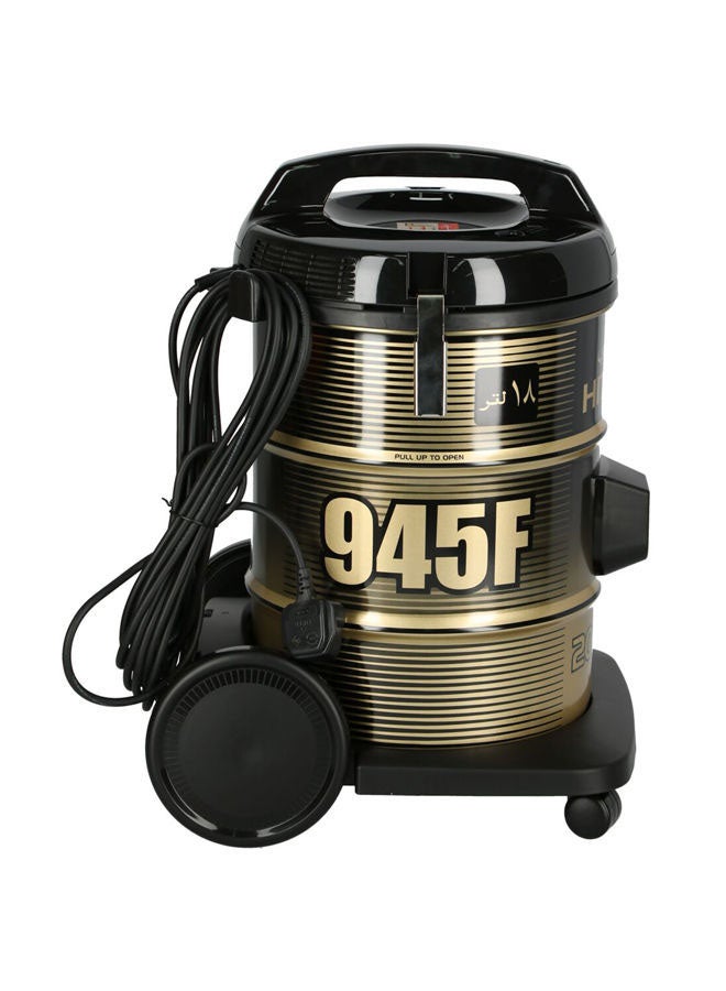 هيتاشي مكنسة كهربائية برميلية بقدرة 2000 وات وسعة 18 لتراً 18 L 2000 W CV-945F SS220 BK أسود/ذهبي - Image 5